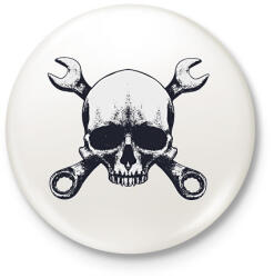 printfashion Koponya és szerszámok Skull tool - Kitűző, hűtőmágnes - Fehér (11520038)