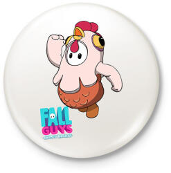 printfashion Fall Guys - Chicken - Kitűző, hűtőmágnes - Fehér (3089890)