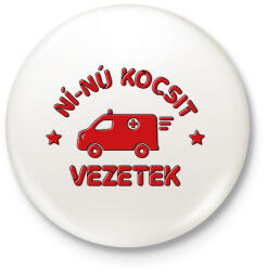 printfashion Ní-nú kocsi - Kitűző, hűtőmágnes - Fehér (9126154)