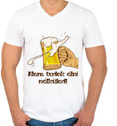 printfashion sör - Férfi V-nyakú póló - Fehér (3174487)