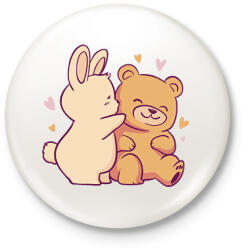 printfashion Maci és nyuszi - Kitűző, hűtőmágnes - Fehér (14752240)