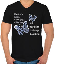 printfashion lepkésf - Férfi V-nyakú póló - Fekete (2912018)