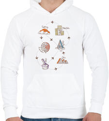 printfashion Sweet travel - Férfi kapucnis pulóver - Fehér (235881)