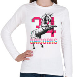 printfashion Unikornis - Női hosszú ujjú póló - Fehér (1575378)