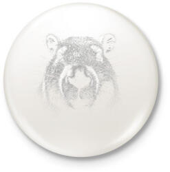 printfashion Capybara fej - Kitűző, hűtőmágnes - Fehér (14722439)