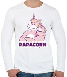 printfashion Papacorn - Férfi hosszú ujjú póló - Fehér (14705989)
