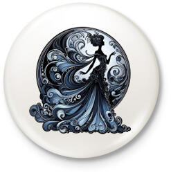 printfashion Kék lady - Kitűző, hűtőmágnes - Fehér (15874500)