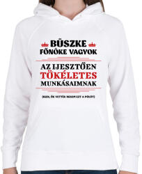 printfashion Büszke főnök - Női kapucnis pulóver - Fehér (8690901)