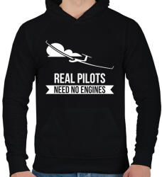 printfashion Real pilots - Férfi kapucnis pulóver - Fekete (2025030)