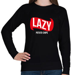 printfashion Lazy - Potato chips - Női pulóver - Fekete (7533483)