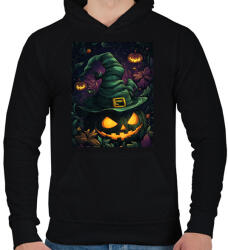 printfashion Ijesztő Töklámpás - Férfi kapucnis pulóver - Fekete (16709968)