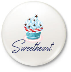 printfashion Sweetheart - Kitűző, hűtőmágnes - Fehér (3074985)