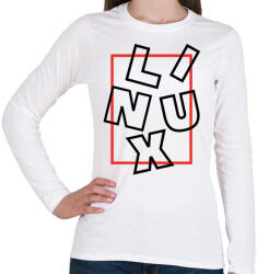 printfashion Linux box black - Női hosszú ujjú póló - Fehér (3533027)