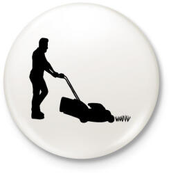 printfashion Fűnyírás - Kitűző, hűtőmágnes - Fehér (13569888)