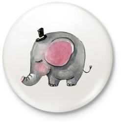 printfashion Cute Elephant boy - Kitűző, hűtőmágnes - Fehér (3079119)