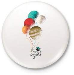 printfashion Űrhajós lufikkal - Kitűző, hűtőmágnes - Fehér (15467674)