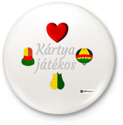 printfashion Kártya játékos minta #4 - Kitűző, hűtőmágnes - Fehér (8858436)