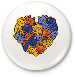 printfashion Macskás szív - Kitűző, hűtőmágnes - Fehér (13942452)