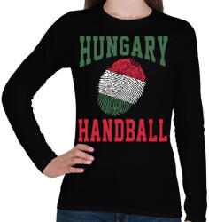 printfashion Magyar Kézilabdás Ujjlenyomat - Női hosszú ujjú póló - Fekete (2420289)