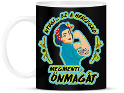 printfashion Megmenti önmagát - Bögre - Fekete (8534793)