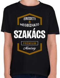 printfashion Szakács prémium minőség - Gyerek póló - Fekete (1433819)