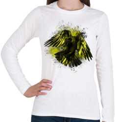 printfashion arany holló - Női hosszú ujjú póló - Fehér (1624451)
