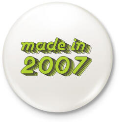 printfashion made-in-2007-green-grey - Kitűző, hűtőmágnes - Fehér (3076264)