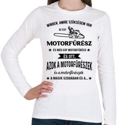 printfashion Motorfűrész / Favágó - Női hosszú ujjú póló - Fehér (5757595)