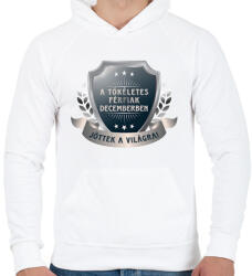 printfashion A tökéletes férfiak december - Férfi kapucnis pulóver - Fehér (6054059)
