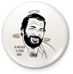 printfashion Az angyalok is esznek babot - Kitűző, hűtőmágnes - Fehér (7580181)