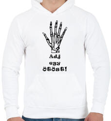 printfashion Adj egy ötöst! - Férfi kapucnis pulóver - Fehér (1859704)