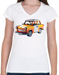 printfashion LEGO Trabant - Retro autó - Női V-nyakú póló - Fehér (15533311)