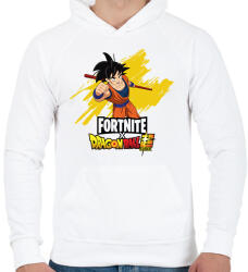 printfashion Fortnite x DragonBall super - Férfi kapucnis pulóver - Fehér (8255009)