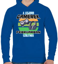 printfashion A legjobb Gamerek - Férfi kapucnis pulóver - Királykék (11896224)