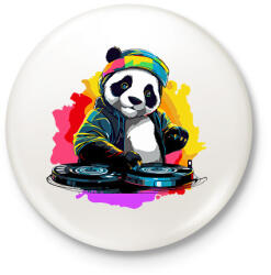 printfashion DJ Panda - Kitűző, hűtőmágnes - Fehér (14840787)