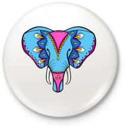 printfashion Elefánt - Kitűző, hűtőmágnes - Fehér (3078977)