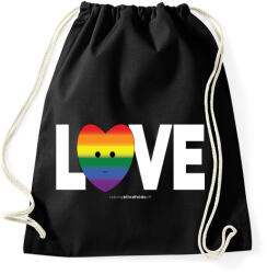 printfashion LOVE - humanista - LMBT / LMBTQI (130) - Sportzsák, Tornazsák - Fekete (3909804)