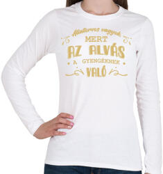 printfashion Az alvás a gyengéknek való - Állatorvos - Női hosszú ujjú póló - Fehér (7221290)