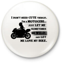 printfashion motogirl - Kitűző, hűtőmágnes - Fehér (3090258)