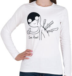 printfashion I am fine - Női hosszú ujjú póló - Fehér (12070448)