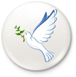 printfashion Békegalamb - Kitűző, hűtőmágnes - Fehér (12023342)