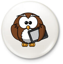 printfashion Értelmiségi bagoly - Kitűző, hűtőmágnes - Fehér (10342220)