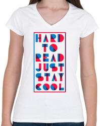 printfashion Maradj laza - Női V-nyakú póló - Fehér (48508)