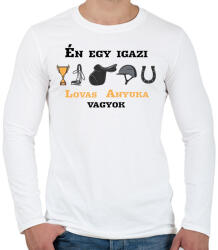printfashion Egy igazi lovas anyuka - Férfi hosszú ujjú póló - Fehér (6322015)