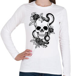 printfashion koponya - Női hosszú ujjú póló - Fehér (9008685)