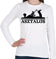 printfashion Asztalos minta - Női hosszú ujjú póló - Fehér (6560802)