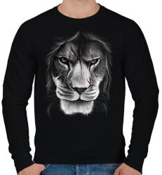 printfashion Sebhelyes arc - Férfi pulóver - Fekete (362291)
