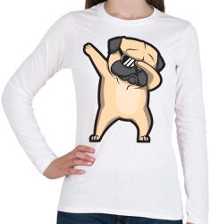 printfashion Dab francia bulldog - Női hosszú ujjú póló - Fehér (5420156)