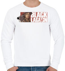 printfashion Black Lagoon - Férfi pulóver - Fehér (2859349)