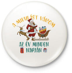 printfashion A mikulást várom - Kitűző, hűtőmágnes - Fehér (9623990)